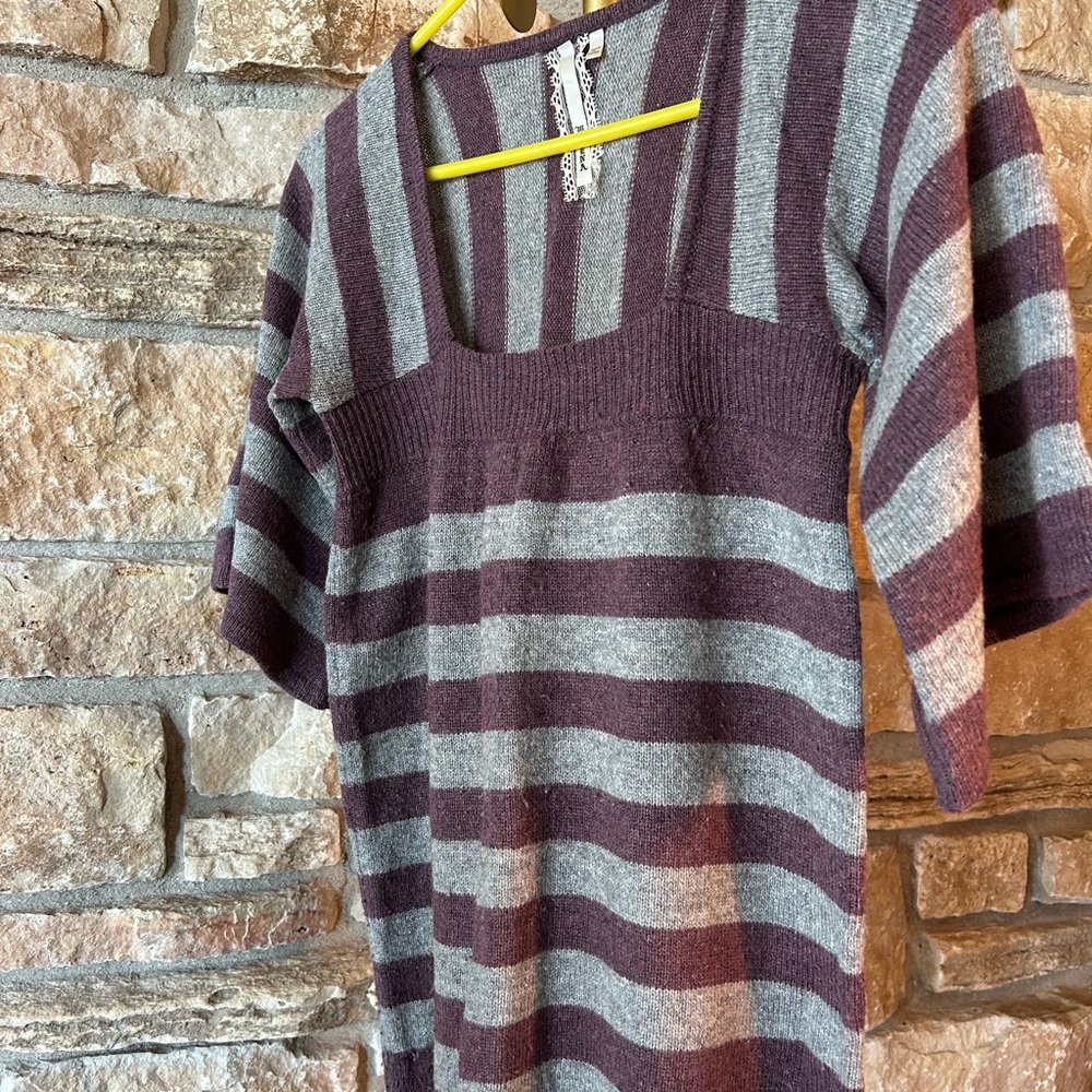 Wool blend square scoop neck sweater